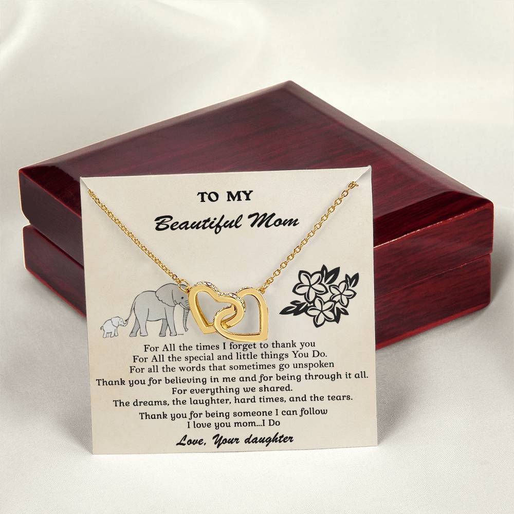 Gift For Mom - Someone I Can Follow - Interlocking Interlocking Hearts Necklace