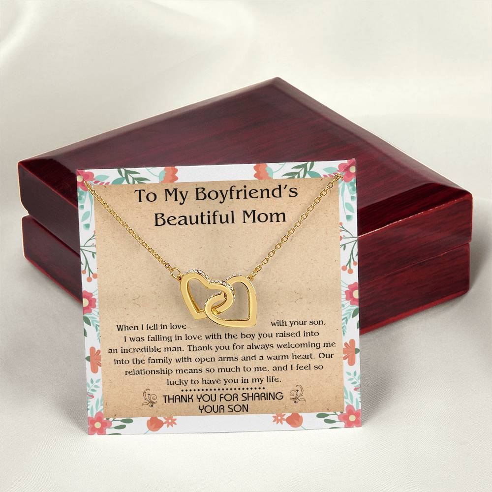 Gift For Boyfriend'S Mom - When I Fell In Love With Your Son - Interlocking Interlocking Hearts Necklace
