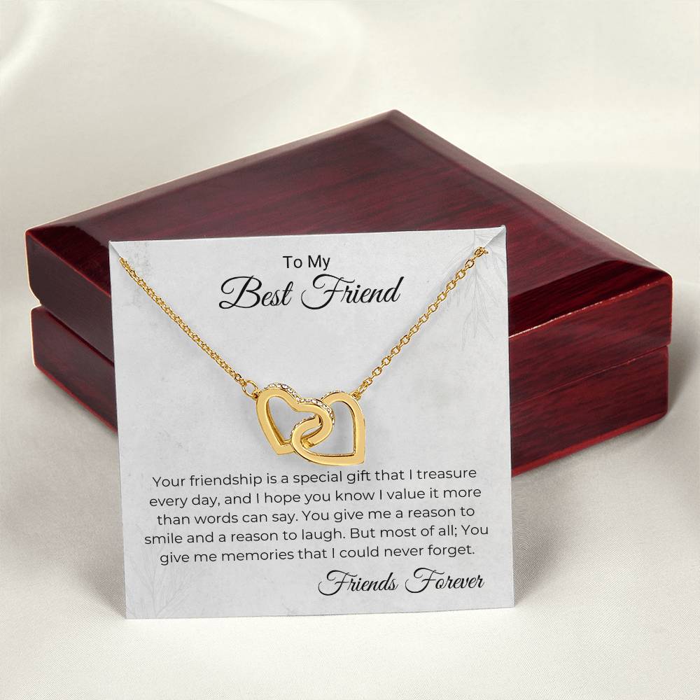 Friendship Is A Special Gift Necklace Interlocking Hearts Necklace