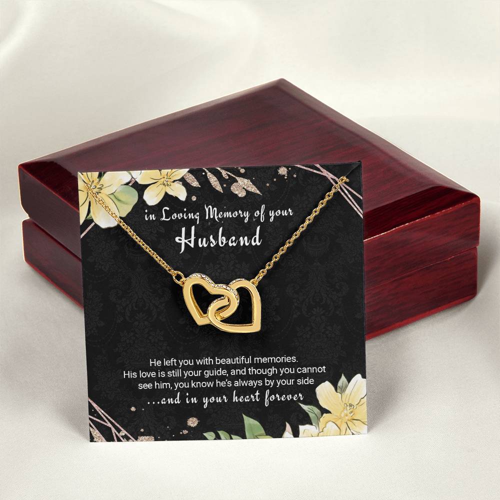 Bereavement Necklace For Loss Of Husband Sympathy Gift Interlocking Hearts Necklace