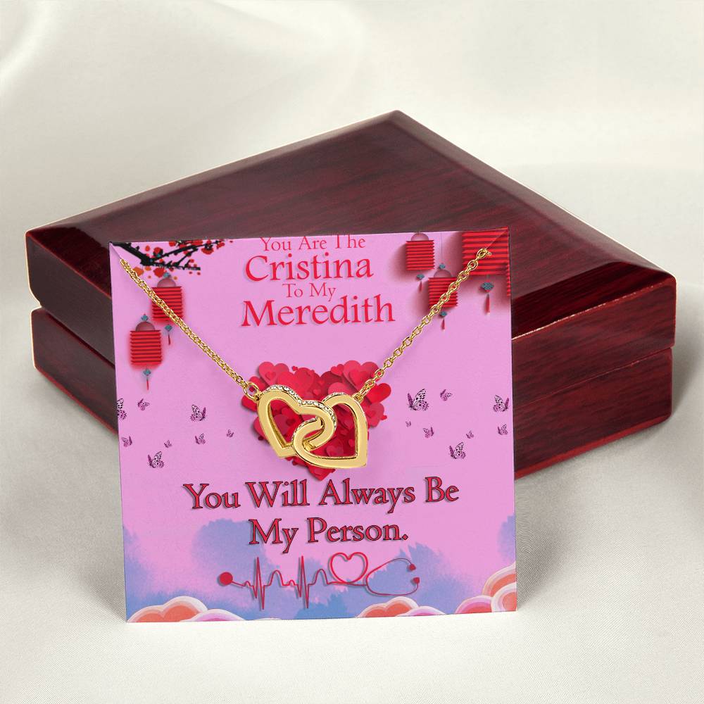 You Are The Christina To My Meredith Stainless Steel Mahogany Style Box With Light For Your Best Friendyour Love Interlocking Hearts Necklace