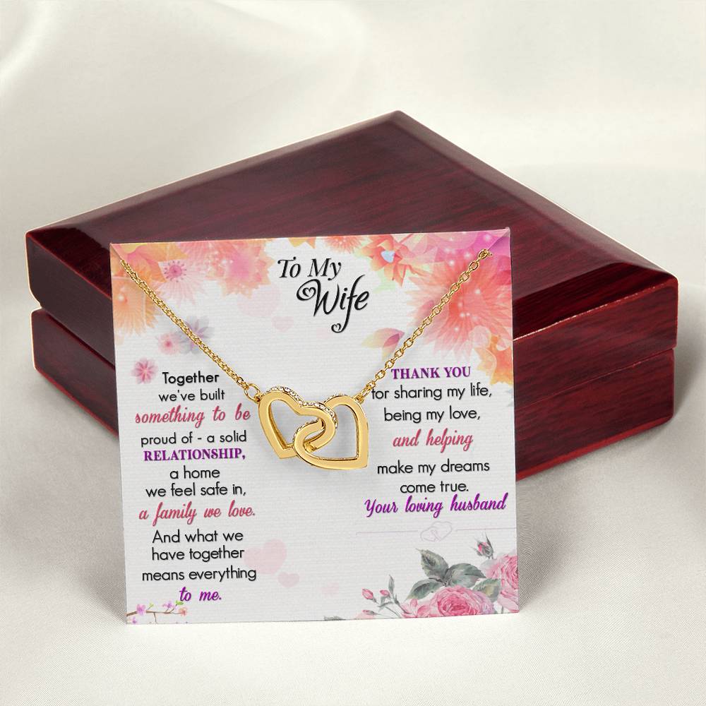 To My Wife Interlocking Hearts Necklace