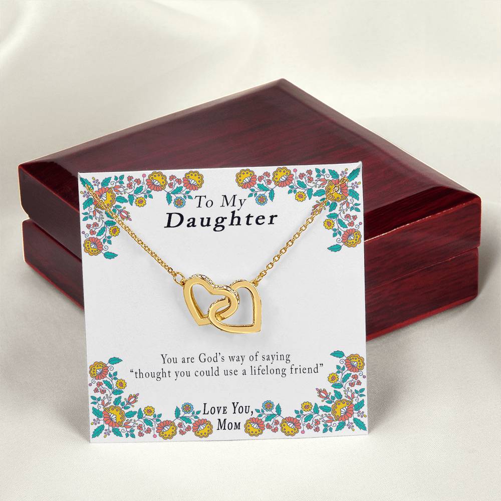 Mother-Daughter 'Your Are God'S Way' Necklace Interlocking Hearts Necklace