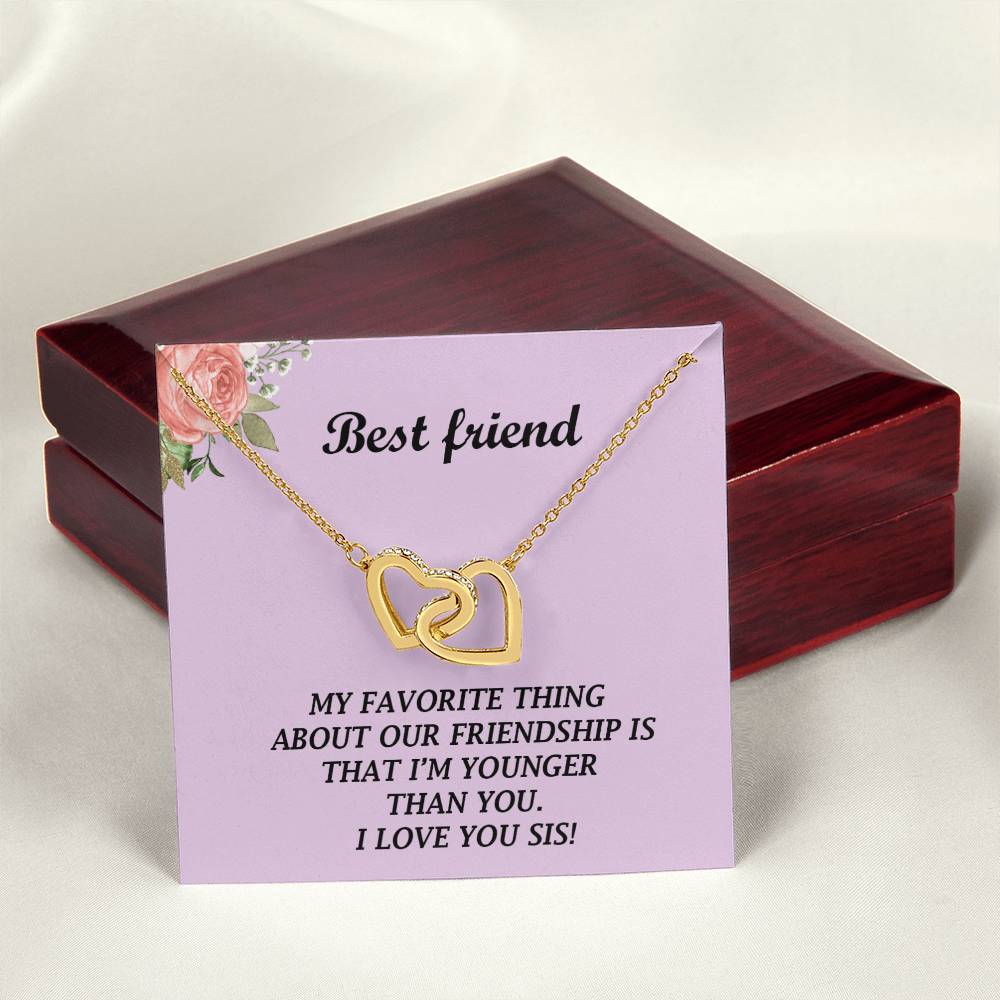 To My Best Friend - Interlocking Hearts - So28 Interlocking Hearts Necklace