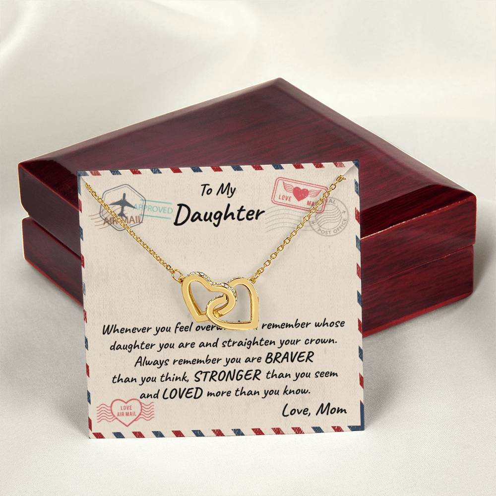 Daughter - Mom Interlocking Hearts Necklace