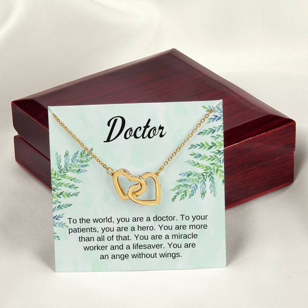 Doctor Gift Interlocking Hearts Necklace