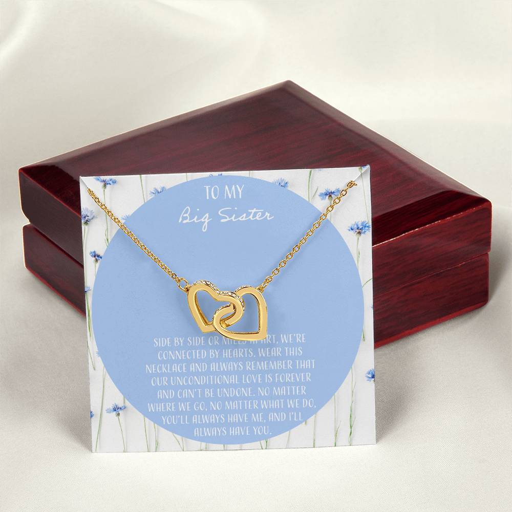 To My Big Sister Interlocking Hearts Necklace