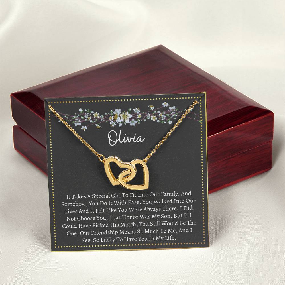 Interlocking Necklace Son'S Girlfriend Interlocking Hearts Necklace