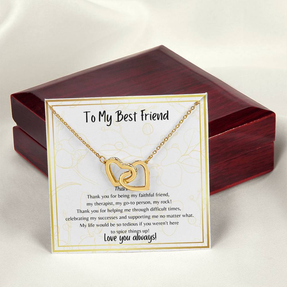 To My Best Friend Interlocking Hearts Necklace