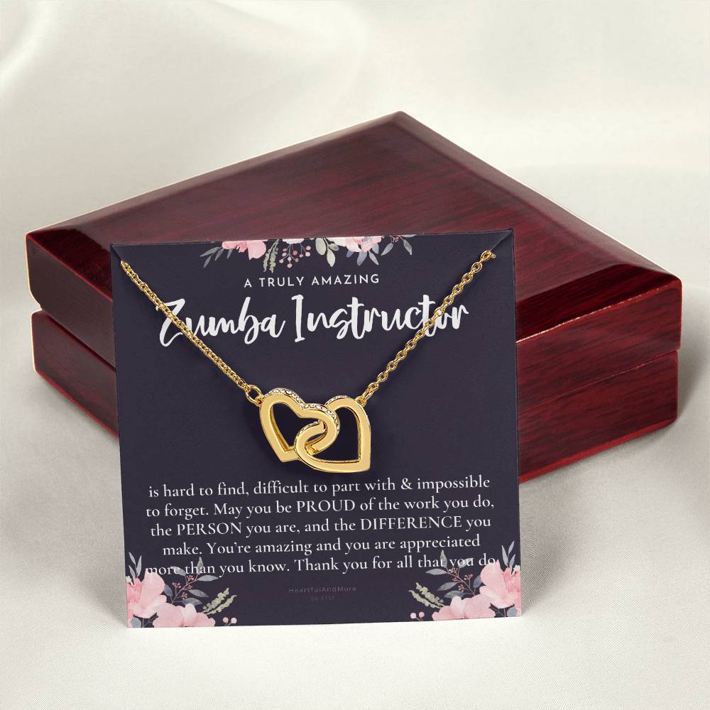 Gift For Zumba Instructor Zumba Instructor Appreciation Gift A Truly Amazing Zumba Instructor Gift Interlocking Hearts Necklace