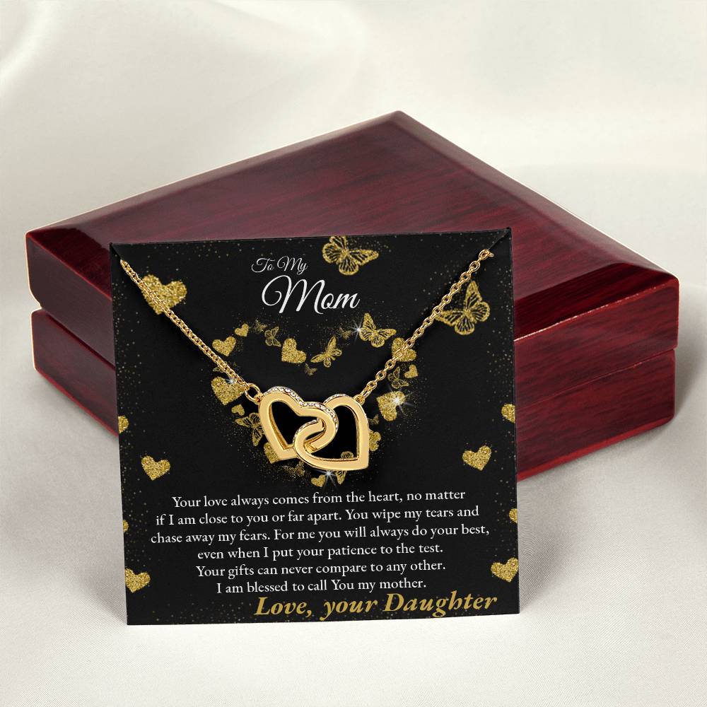 Love Always Comes From The Heart - To My Mom Interlocking Hearts Necklace