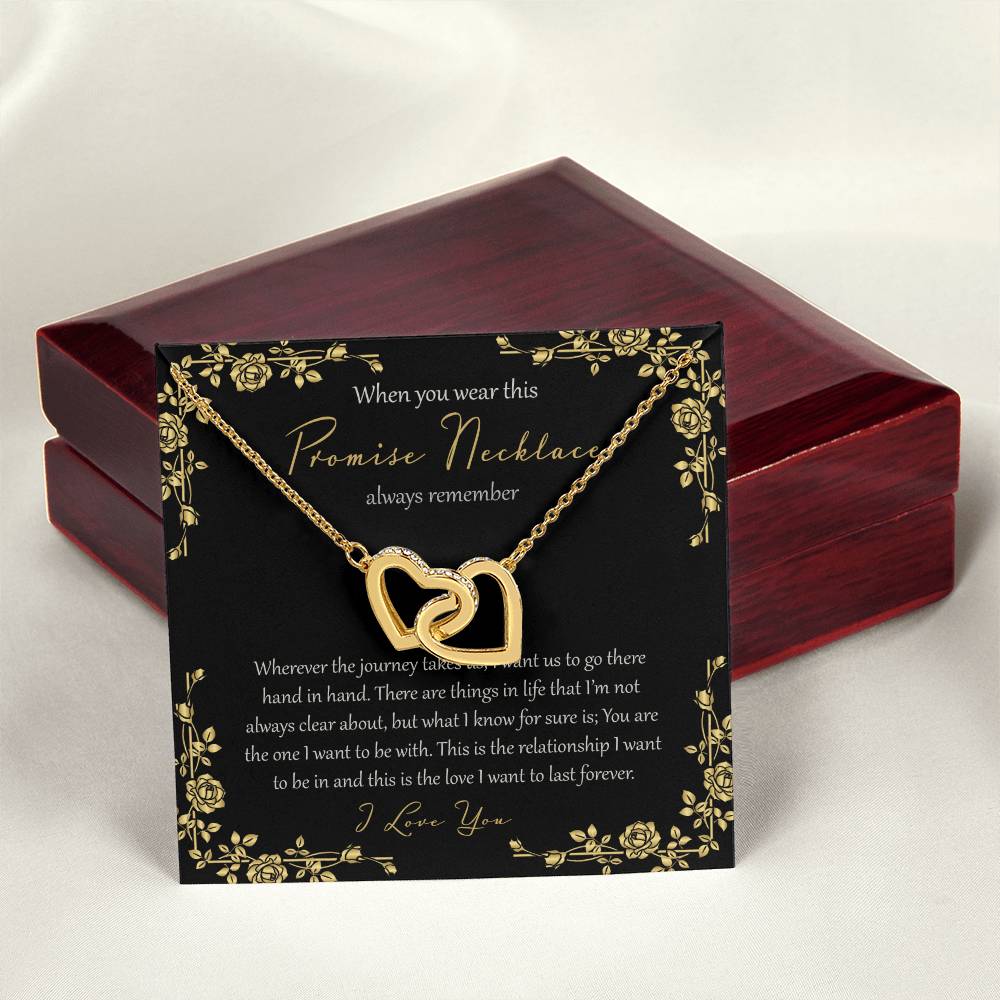Wherever This Journey Takes Us - Black Interlocking Hearts Necklace