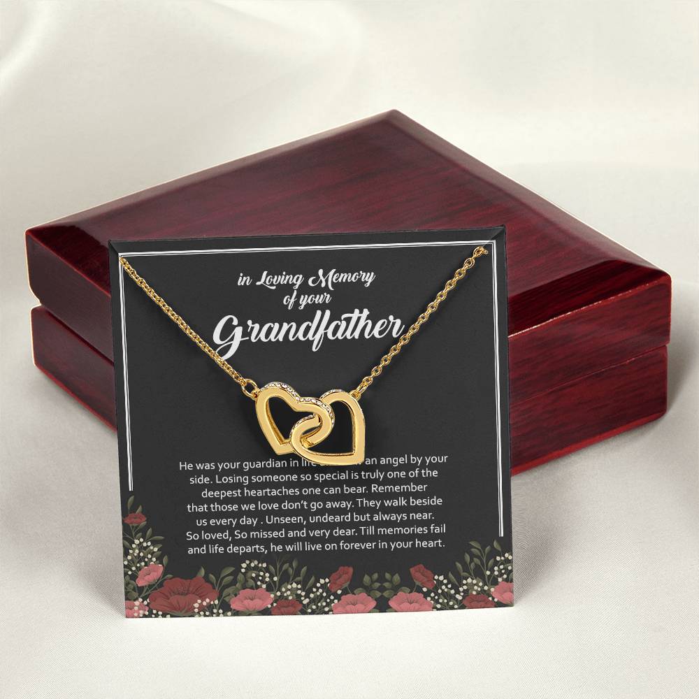 In Loving Memory Of Your Grandfather Interlocking Hearts Necklace
