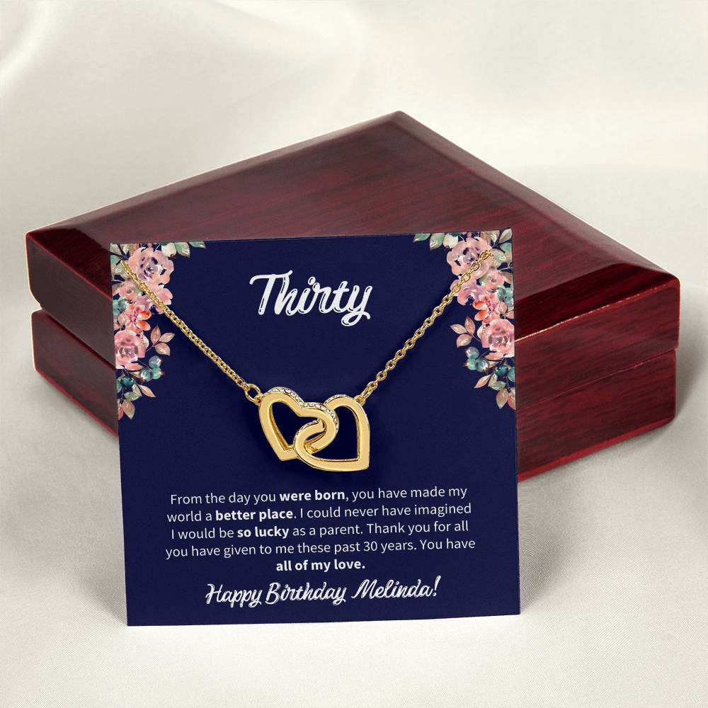 Thirty Birthday All Of My Love Interlocked Hearts Necklace Interlocking Hearts Necklace