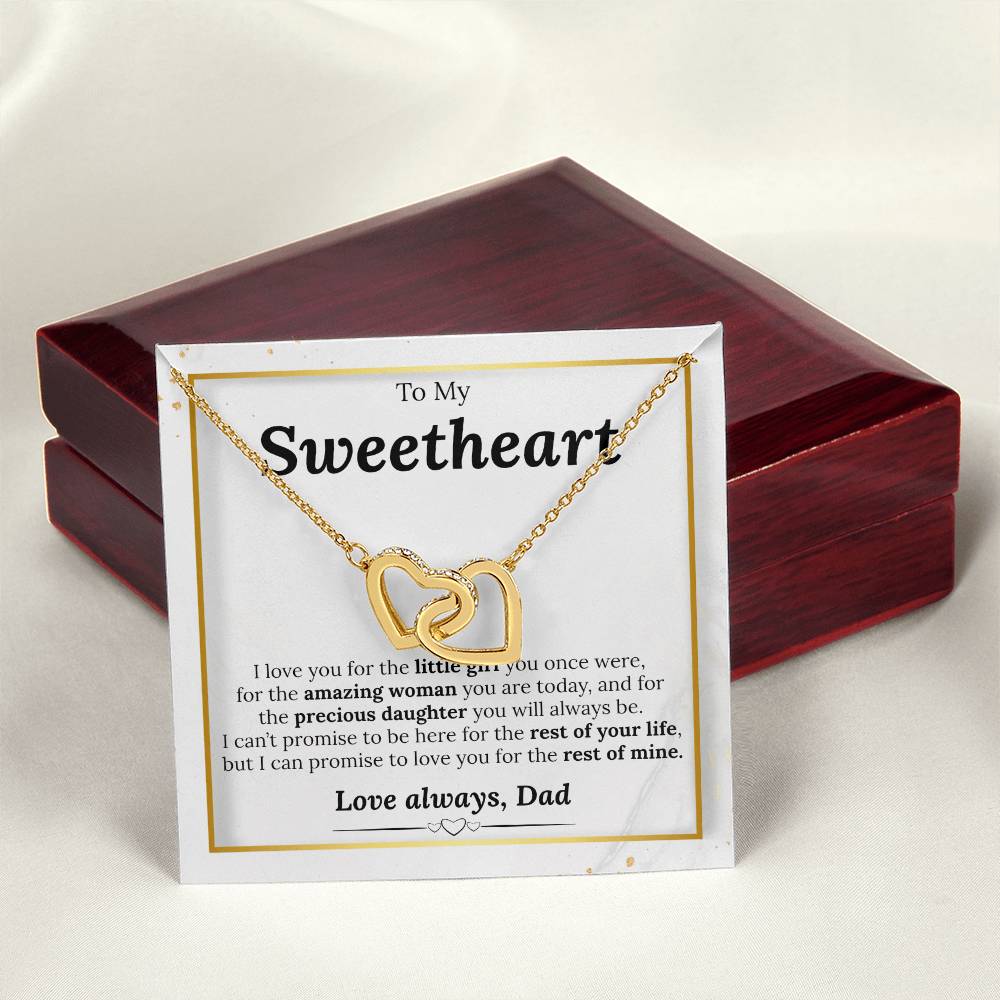 Daughter Necklace Gift From Dad Interlocking Hearts Necklace