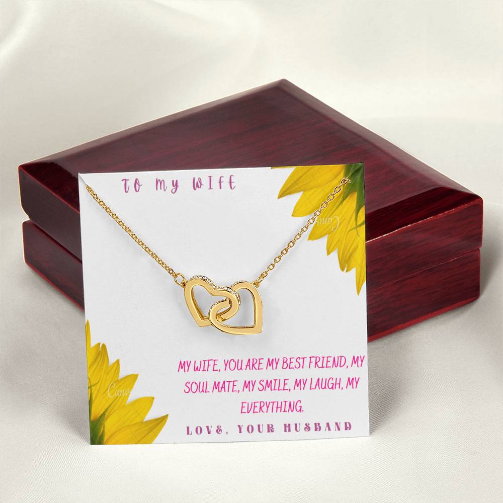 Gift To My Wife Heart Interlocked Necklace On Anniversary Or Birthday Interlocking Hearts Necklace