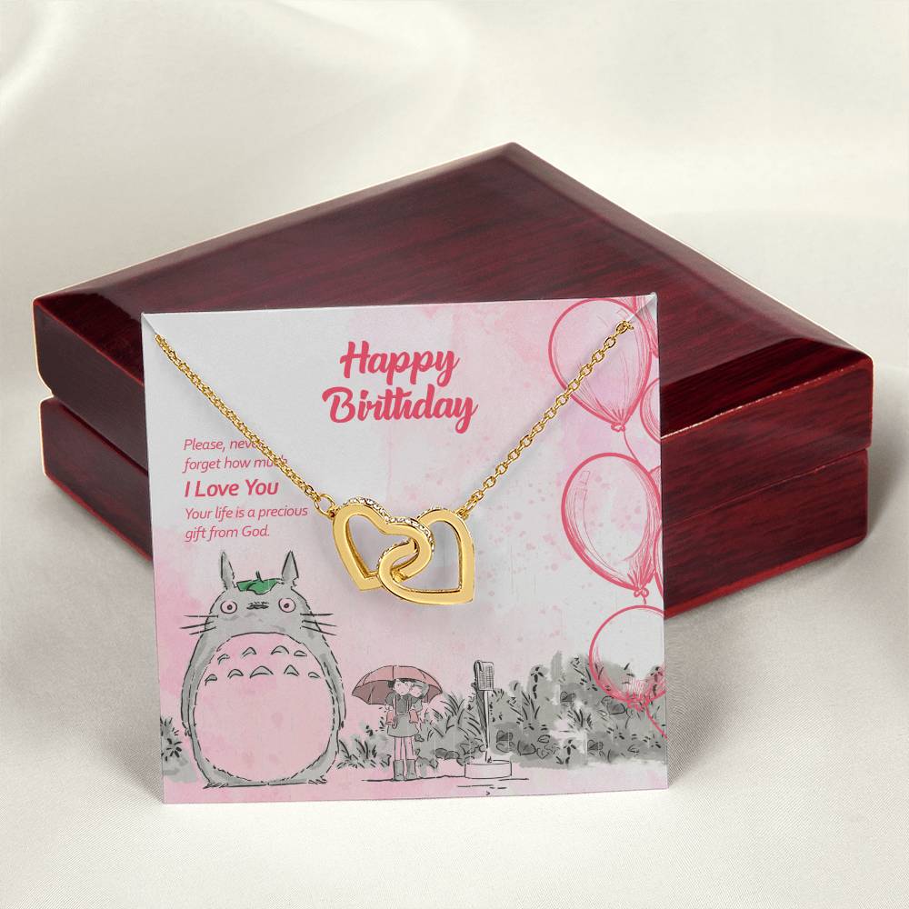 I Love You! You'Re The Precious Gift From God - Interlocking Hearts Necklace