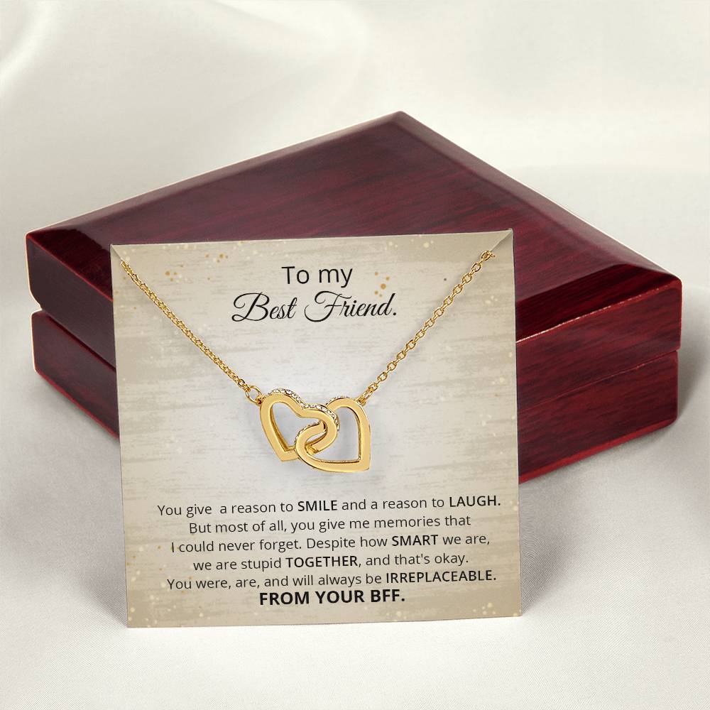 Best Friend - Reason To Smile Necklace Interlocking Hearts Necklace