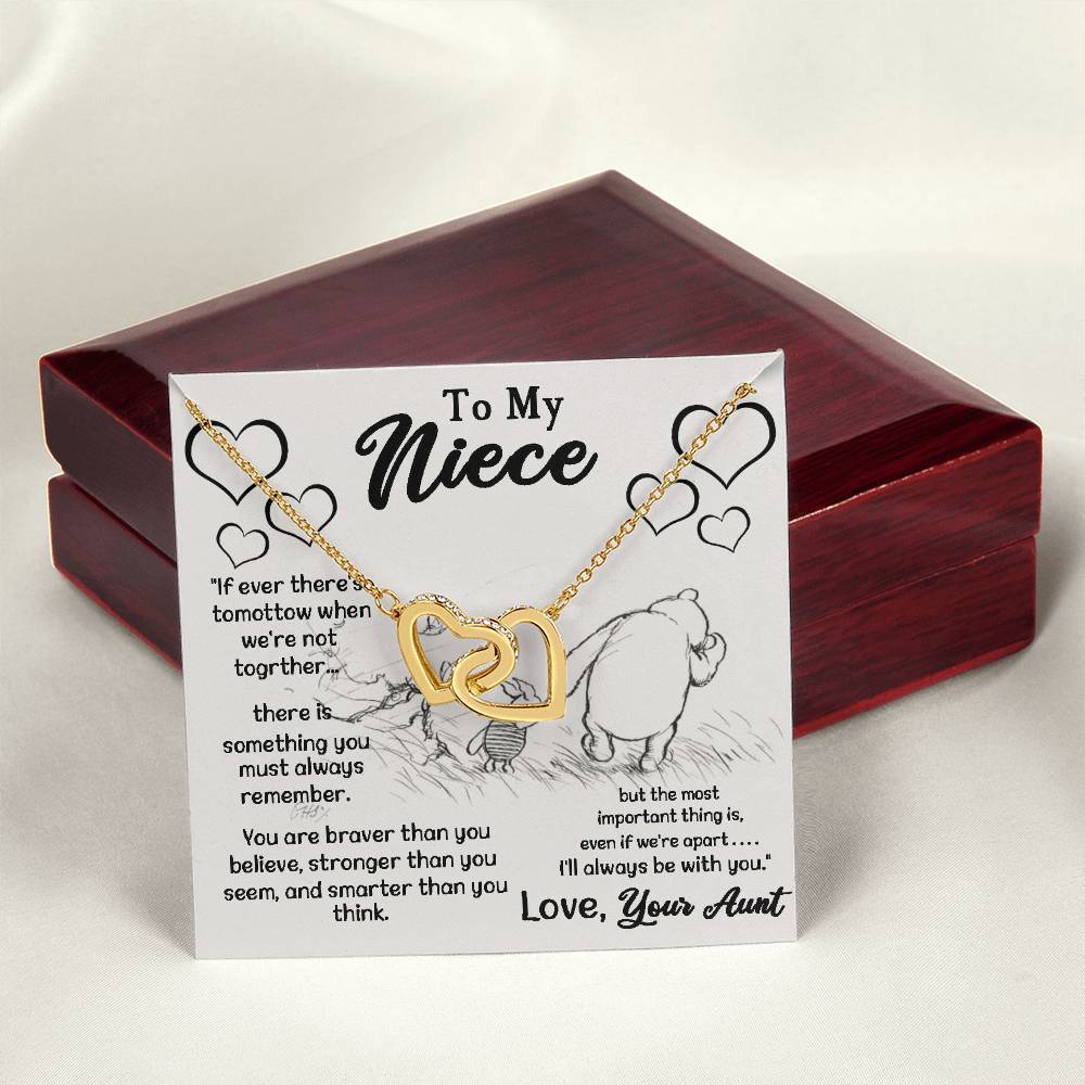 To My Niece Love Your Aunt Interlocking Hearts Necklace Gift For Niece Niece Gift From Aunt Niece Necklace Niece Birthday Gift
