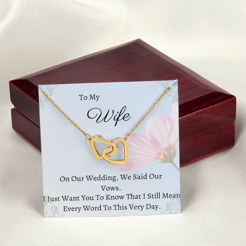 I Still Mean Every Word Interlocking Hearts Necklace