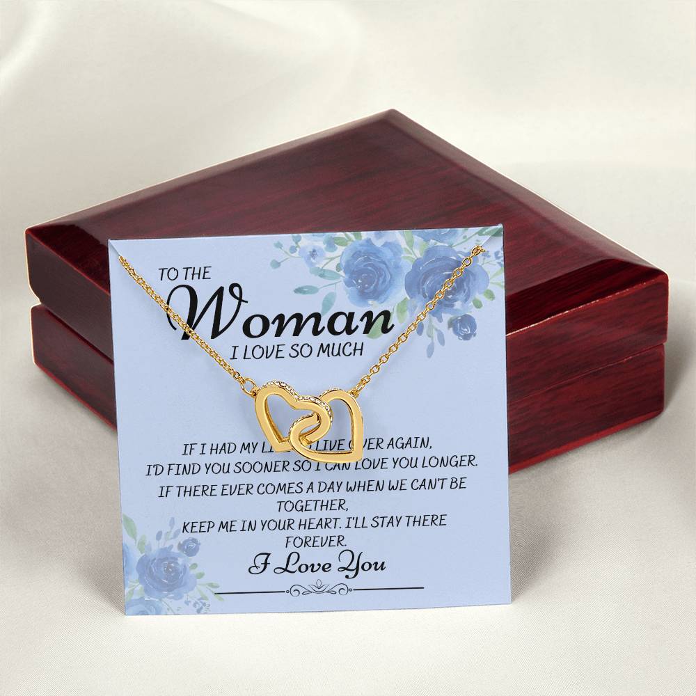 To The Woman I Love So Much-Interlocking Heart Necklace Interlocking Hearts Necklace