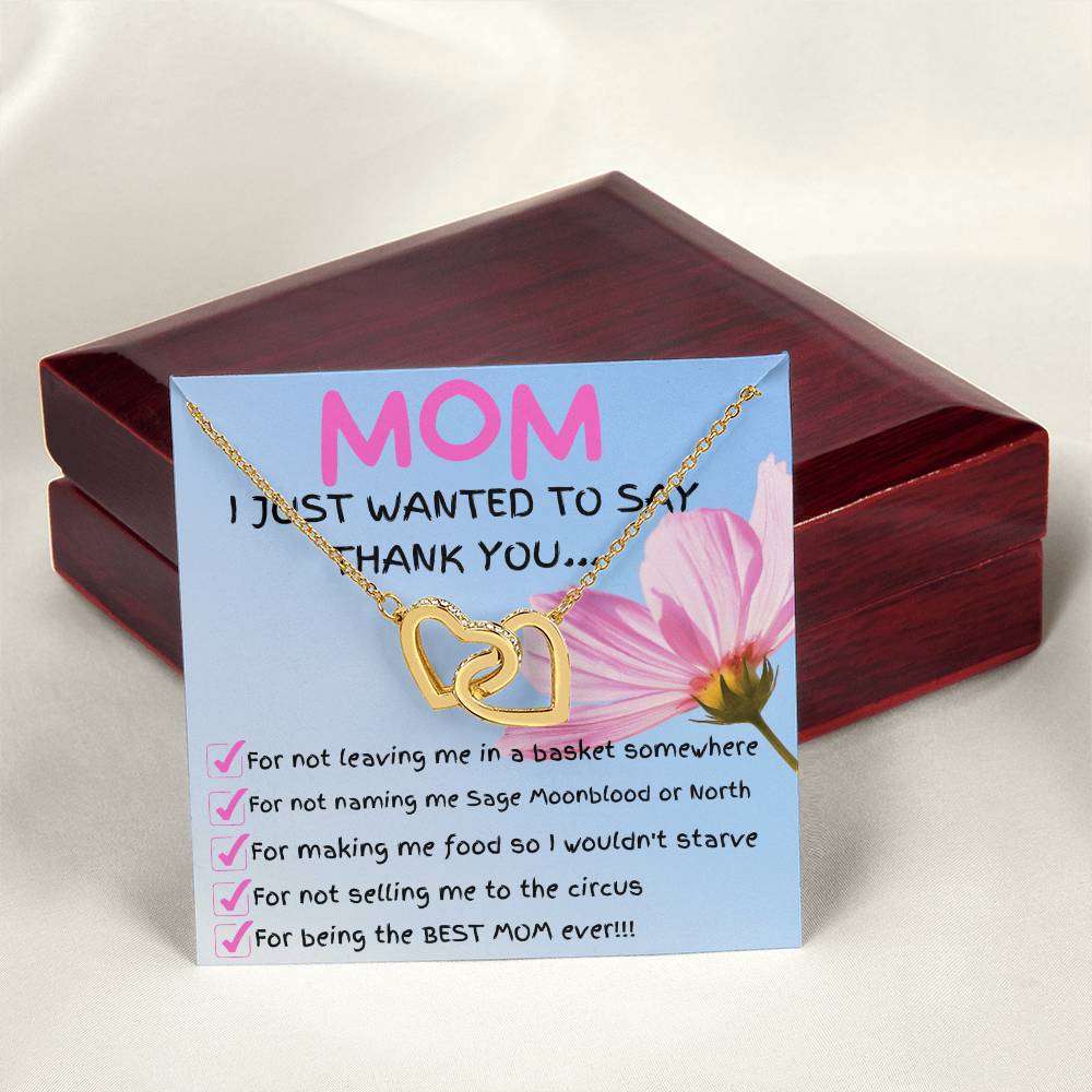 To My Mom - Interlocking Hearts Necklace
