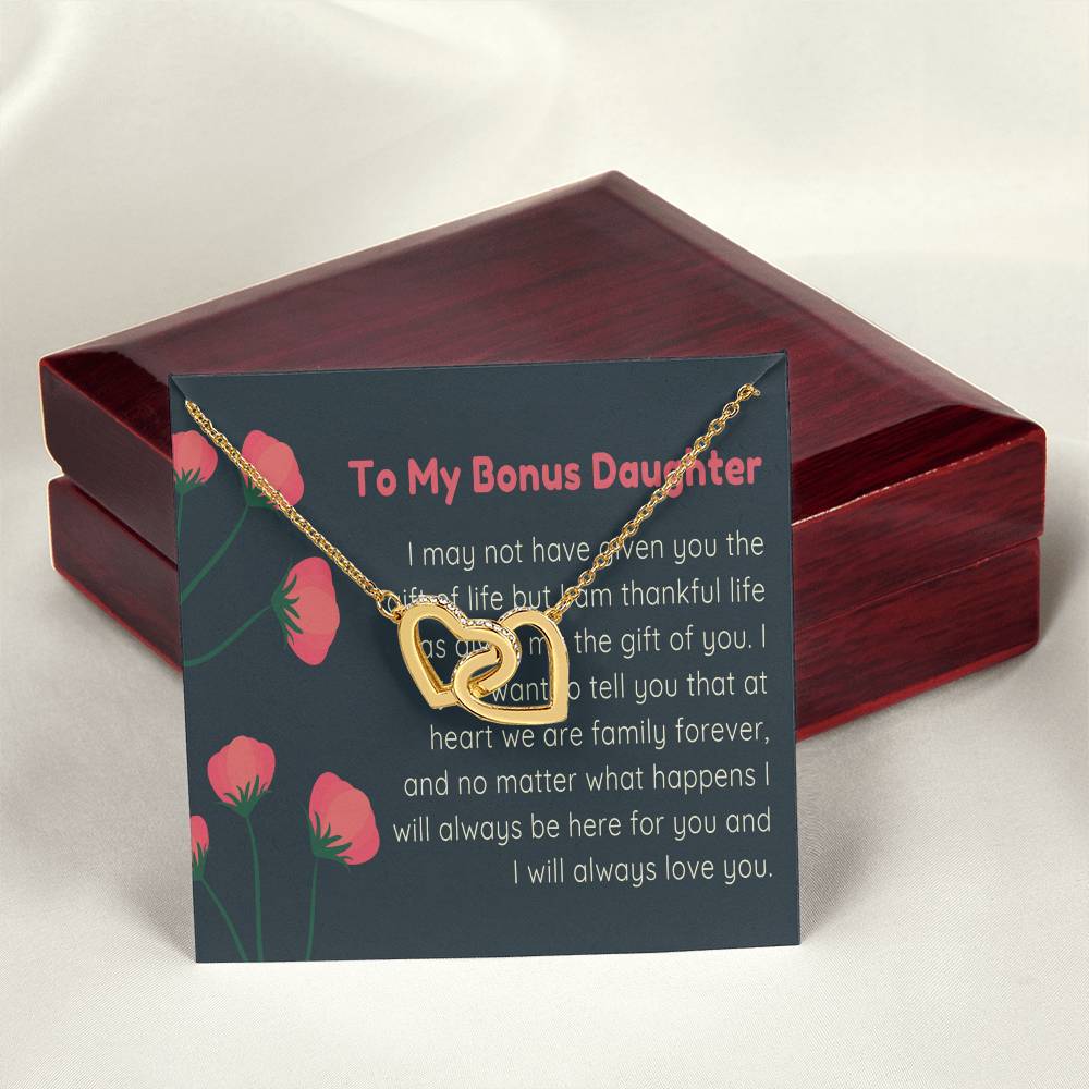 Bonus Daughter Step Daughter Gift Bonus Daughter Necklace Stepdaughter Interlocking Hearts Necklace