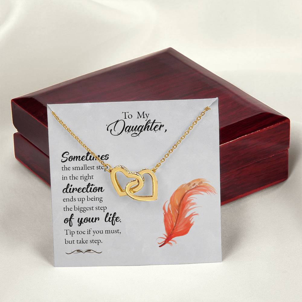 Collection Daughter -Sometimes The Smallest Step In The Right Derection - Interlocking Hearts Necklace