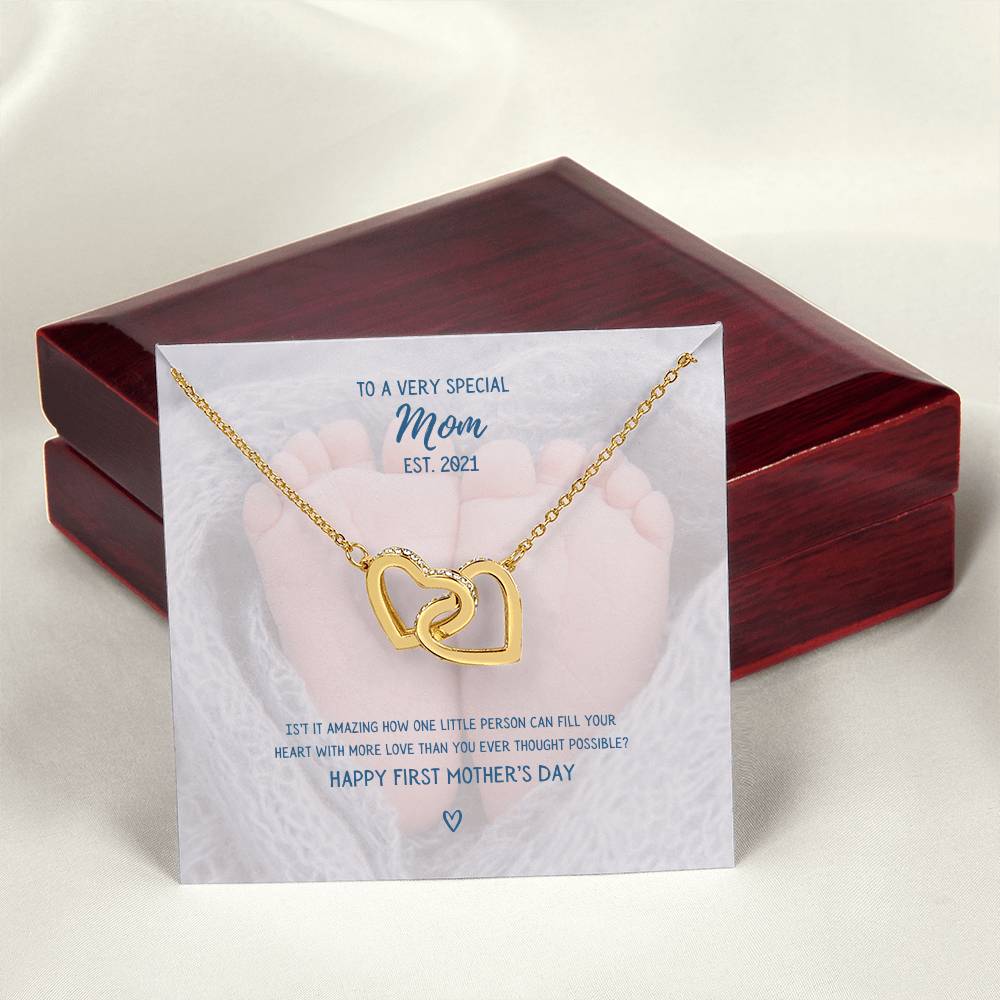 To A Very Special Mom - Mother'S Day Two Hearts Necklace Interlocking Hearts Necklace