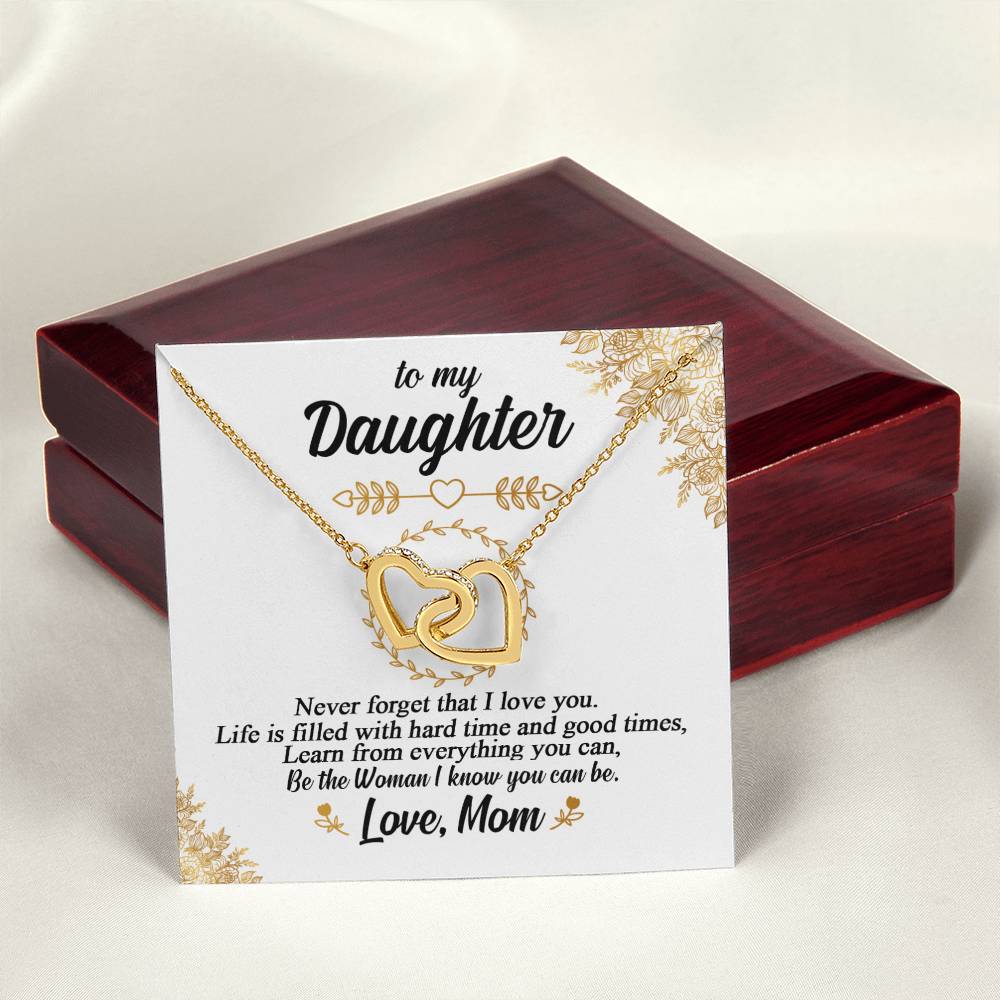 To My Daughter - Interlocking Heart Necklace So5 Interlocking Hearts Necklace