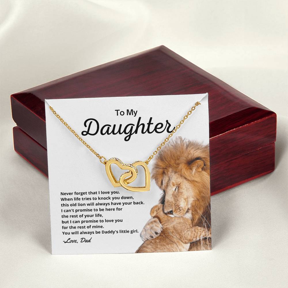 To My Daughter - Necklace Gift Set Interlocking Hearts Necklace