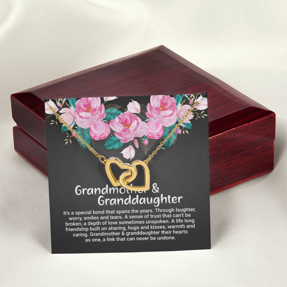 Grandmother And Granddaughter Gift Interlocking Hearts Necklace