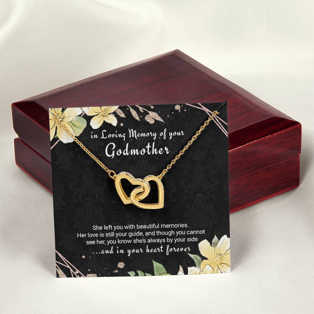 Loss Of Godmother Memorial Sympathy Gift Necklace Interlocking Hearts Necklace