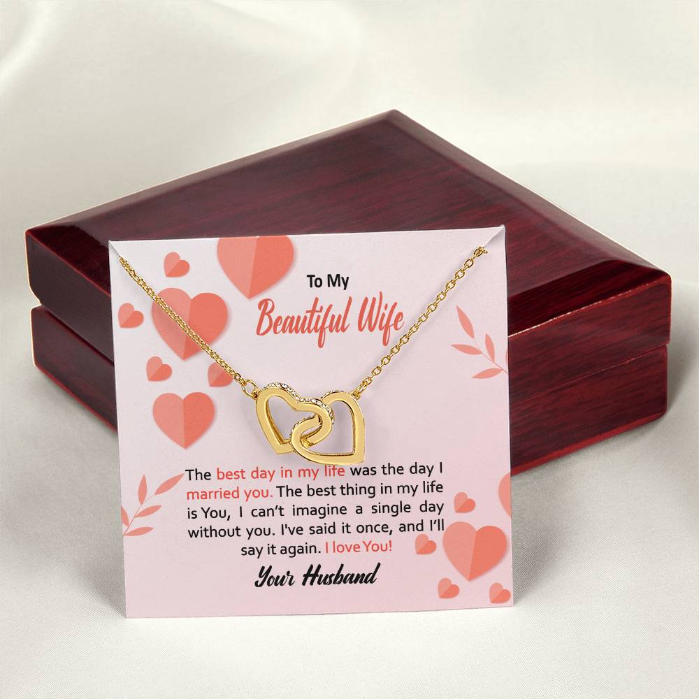 To My Wife Necklace - Anniversary Gift For Wife Birthday Gift For Wife Gift For Wife Necklace For Wife Interlocking Hearts Necklace