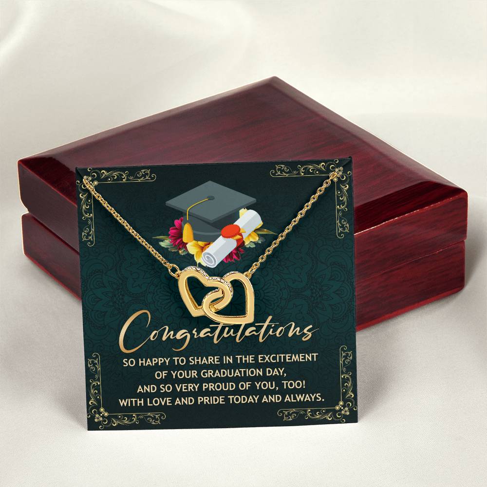 Perfect Gift For Graduation Day Interlocking Hearts Necklace