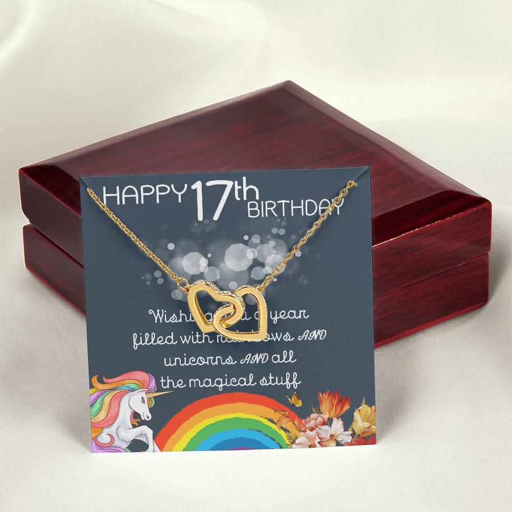 17Th Birthday Necklace Gifts For Girls Cute Unicorn 17 Years Old Girl Jewelry Gift For Daughter Niece Interlocking Necklace Xu246Il10 Interlocking Hearts Necklace