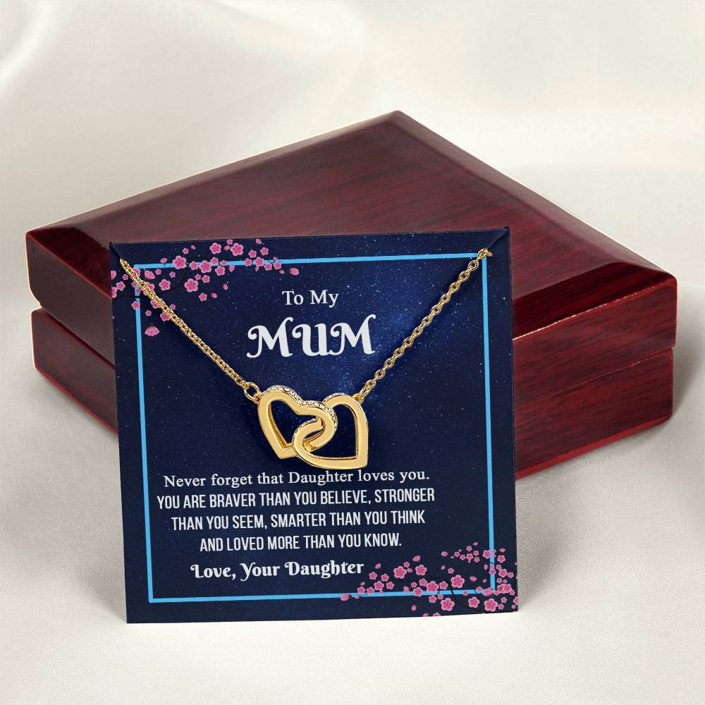 To My Mum- Mother'S Day Interlocking Necklace Interlocking Hearts Necklace