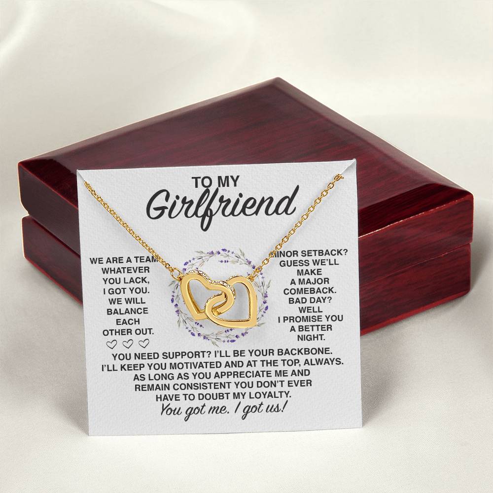 Gf005 Interlocking Hearts Necklace Gift For Girlfriend