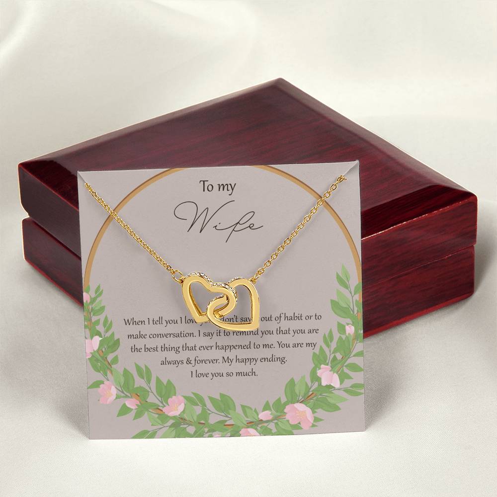 To My Wife When I Fell In Love With You - Daisy Interlocking Hearts Necklace