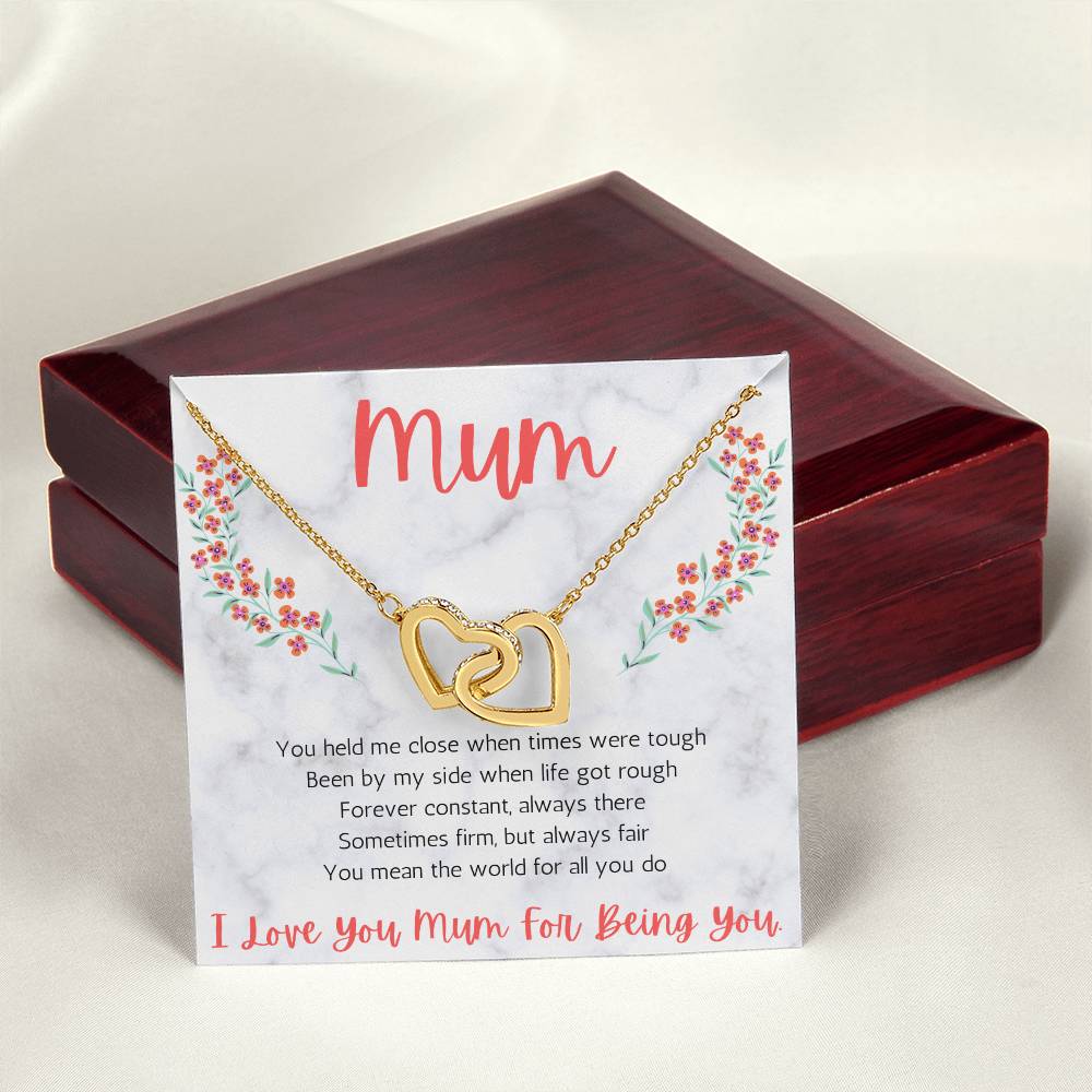 I Love You Mum - Interlocking Hearts Necklace