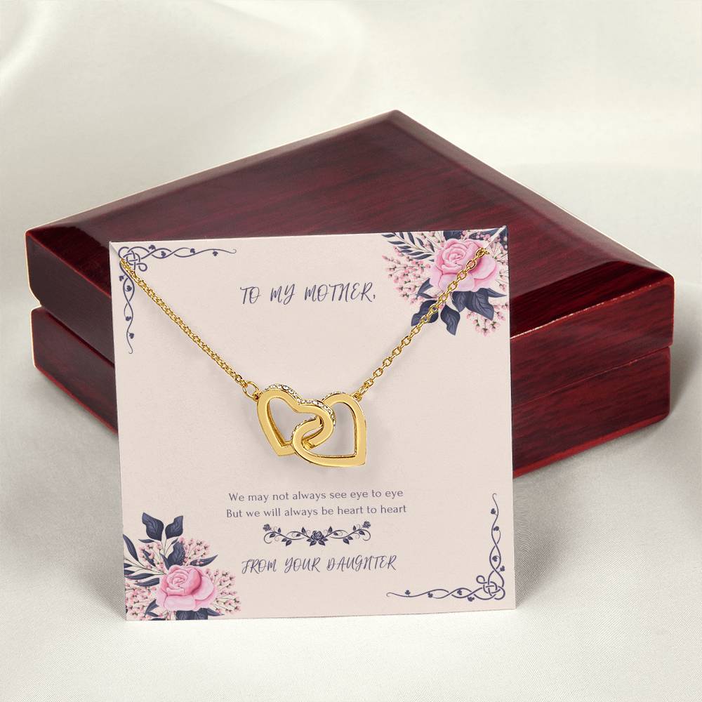 Heart To Heart Never-Ending Love Necklace From Daughter Interlocking Hearts Necklace