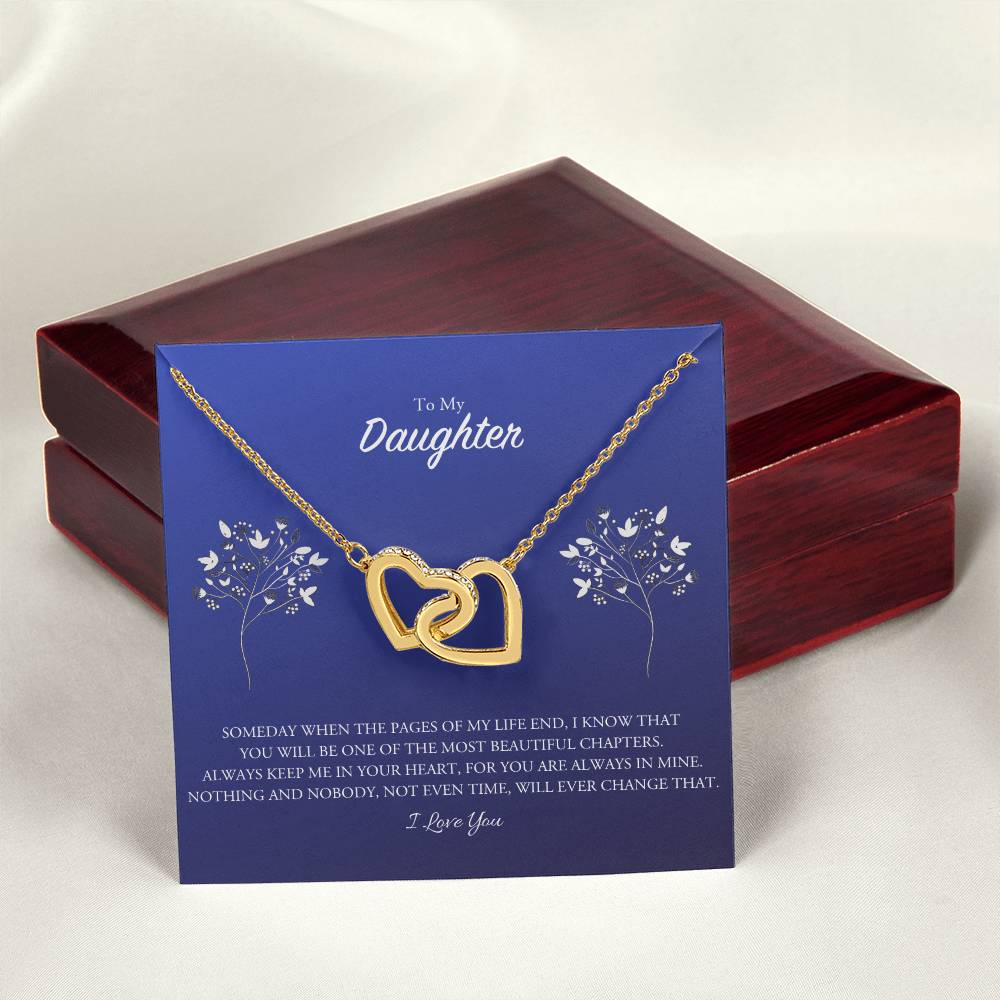 Daughter Two Hearts Necklace Interlocking Hearts Necklace