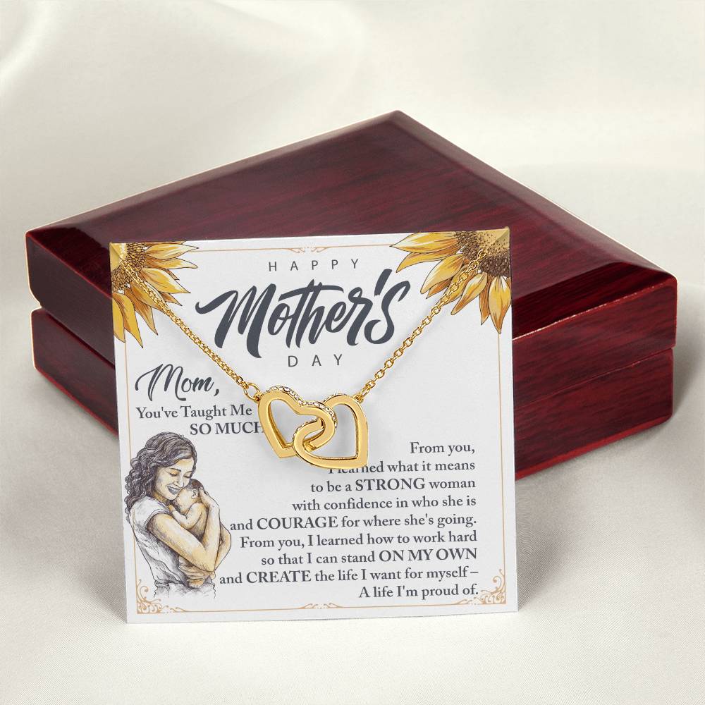 Mom You'Ve Taught Me So Much - Interlocking Heart Interlocking Hearts Necklace
