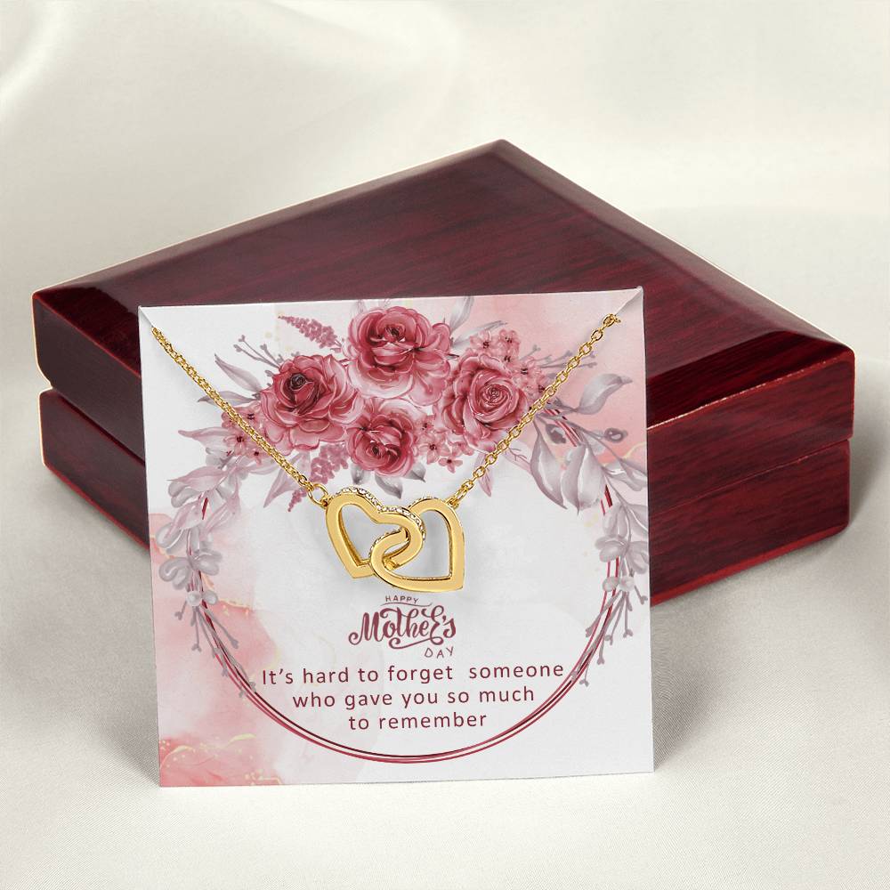 Happy Mother'S Day Gift Necklace With A Message Card Interlocking Hearts Necklace