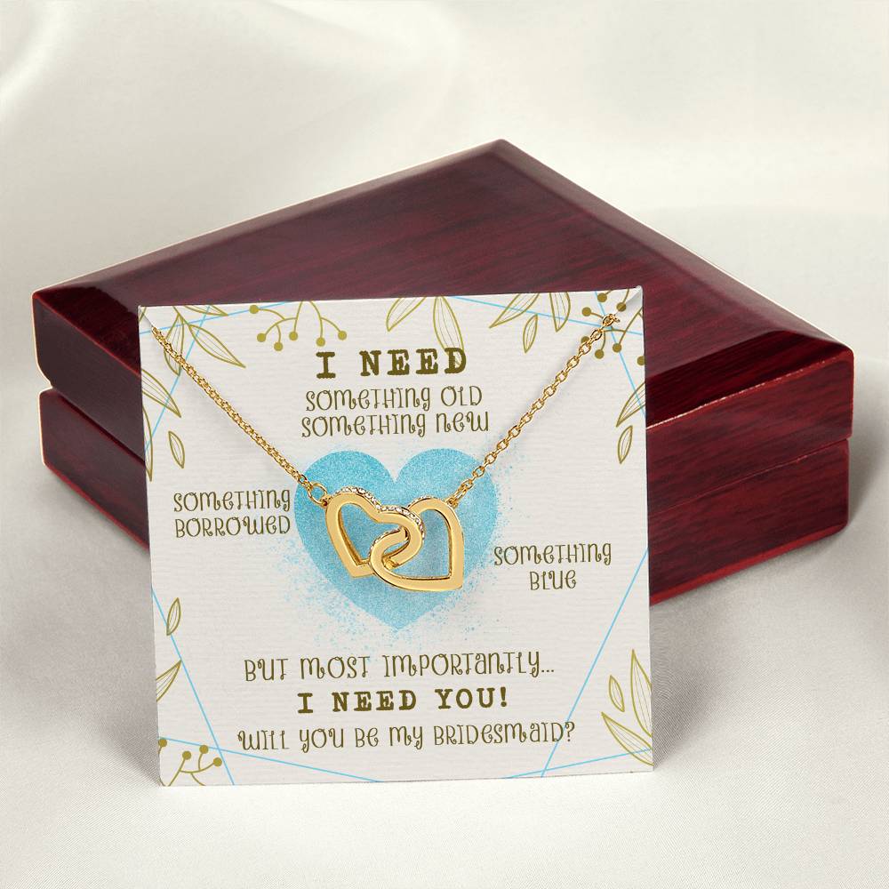 I Need You To Be My Bridesmaid Interlocked Hearts Necklace Interlocking Hearts Necklace