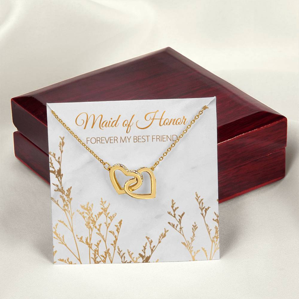 Maid Of Honor Proposal Necklace Maid Of Honor Proposal Gift Box Maid Of Honor Wedding Gift Interlocking Hearts Necklace For Maid Of Honor