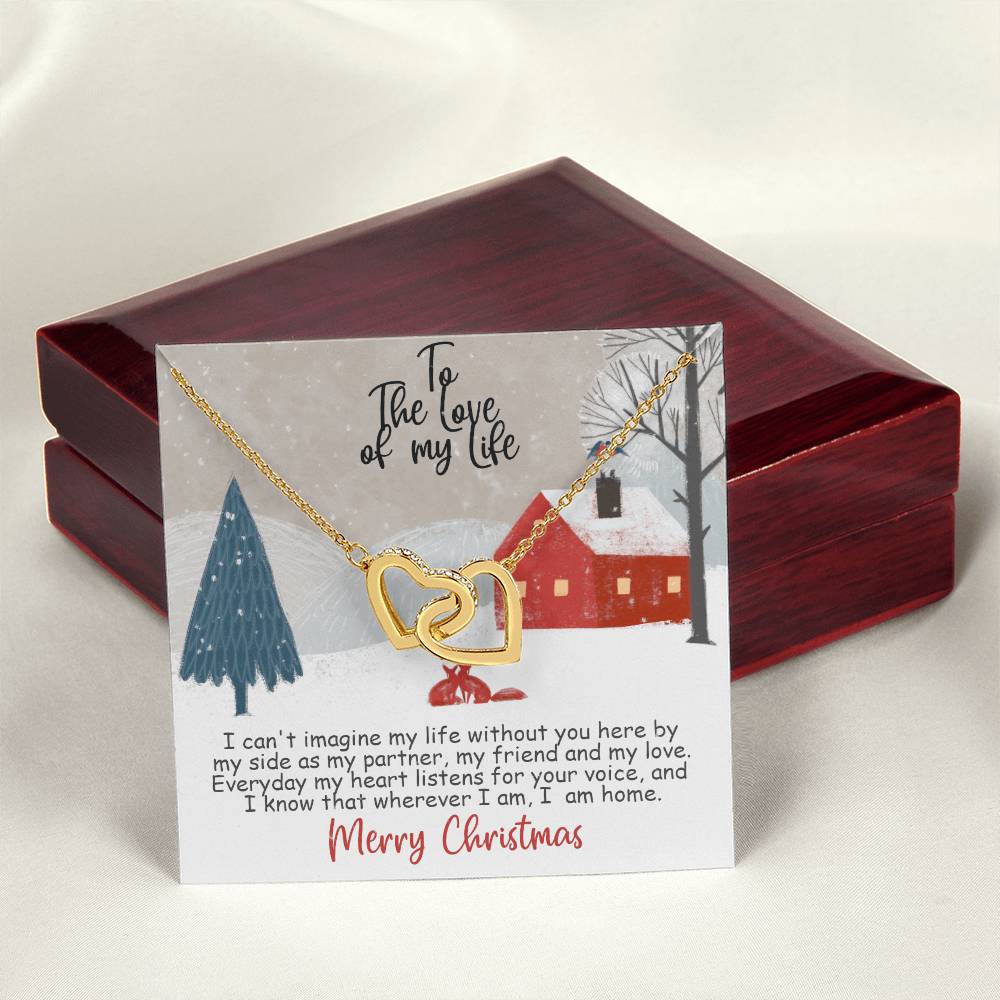 Merry Christmas To The Love Of My Life Intertwined Hearts Interlocking Hearts Necklace