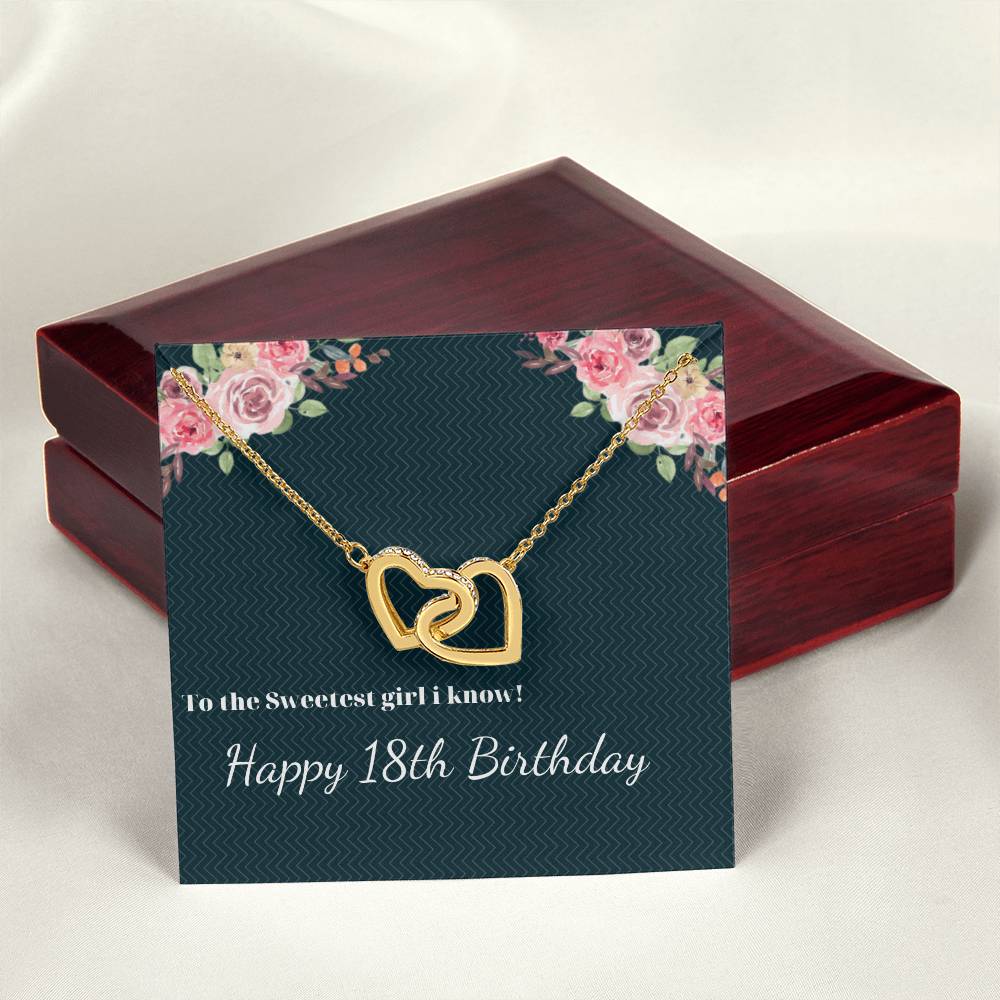 Happy 18Th Brithday Interlocking Hearts Necklace