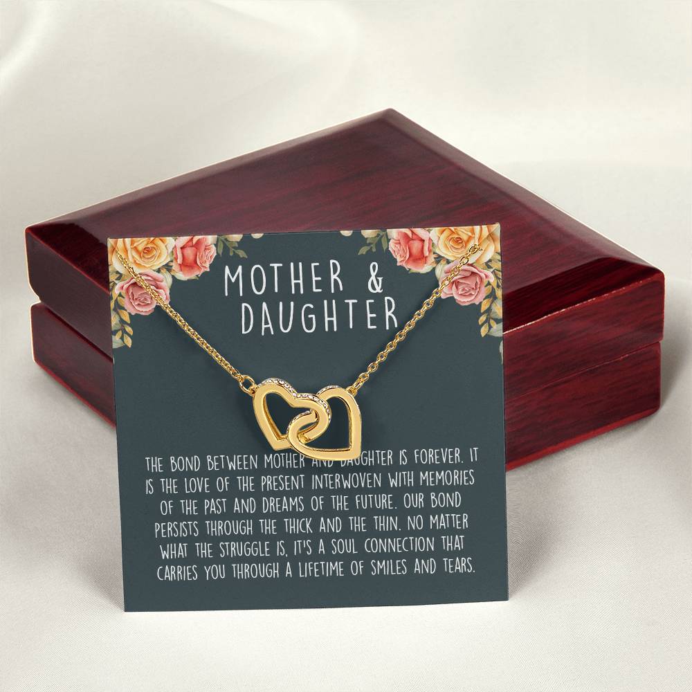 Mother Daughter Heart Necklace Interlocking Hearts Necklace