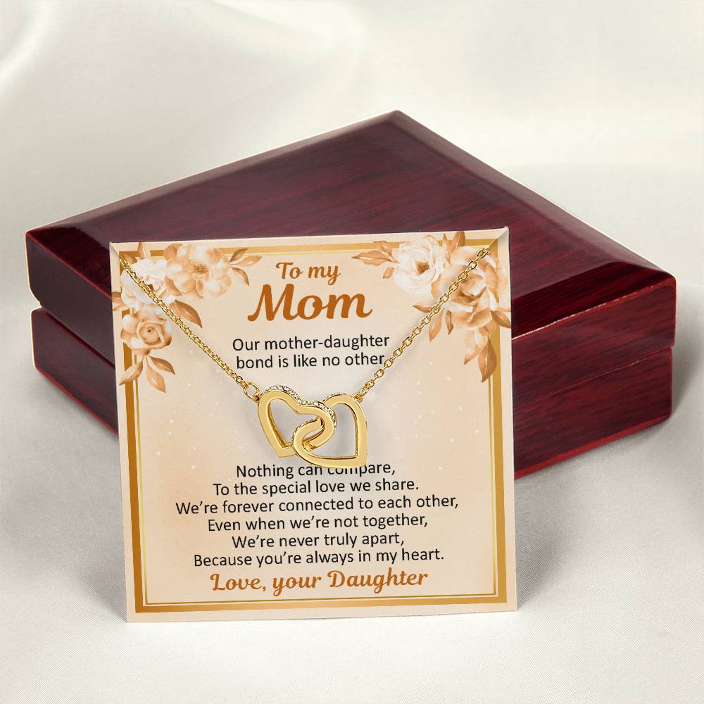 To My Mom - Our Mother Daughter Bond - Necklace Interlocking Hearts Necklace